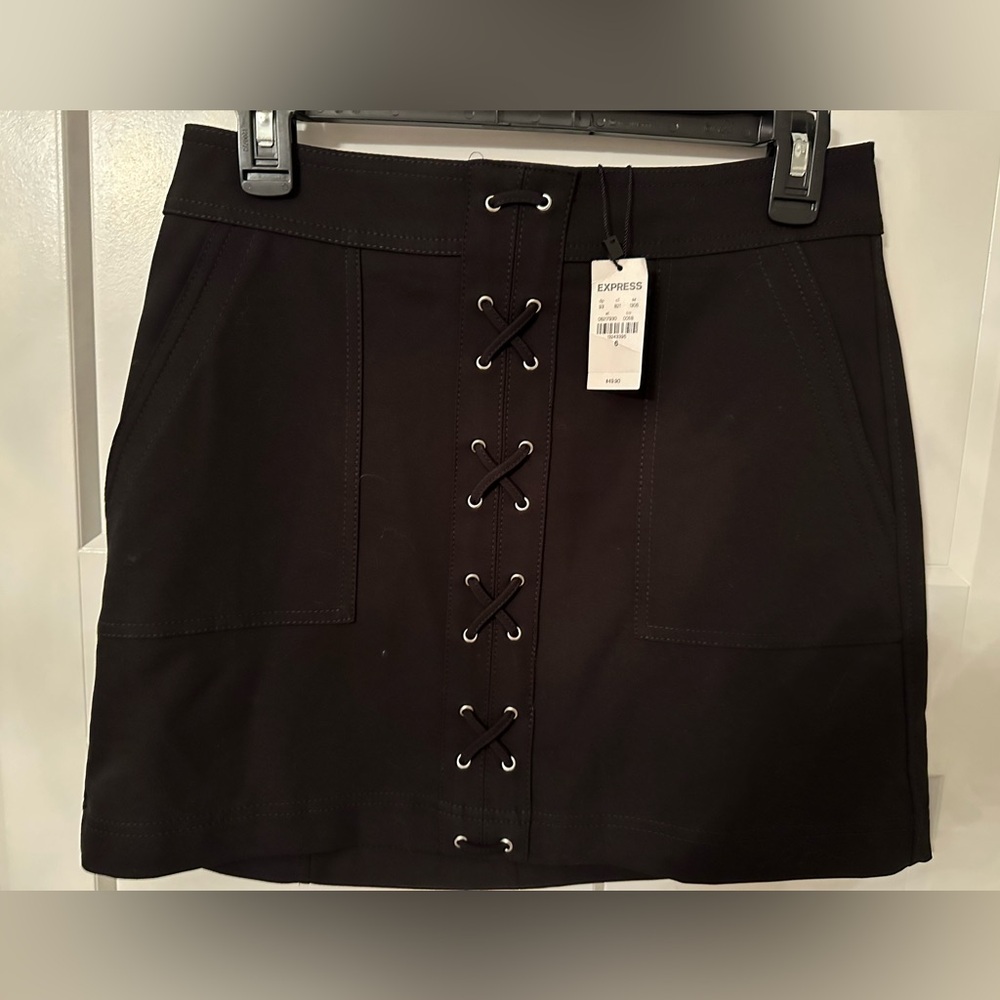 Lace up mini skirt
